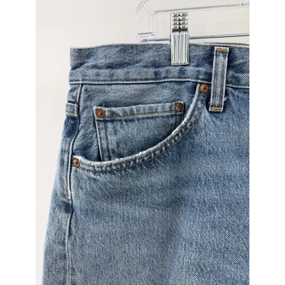 AGOLDE Women’s Parker Long Cotton Denim Shorts Cut Offs Anthropologie Size 31